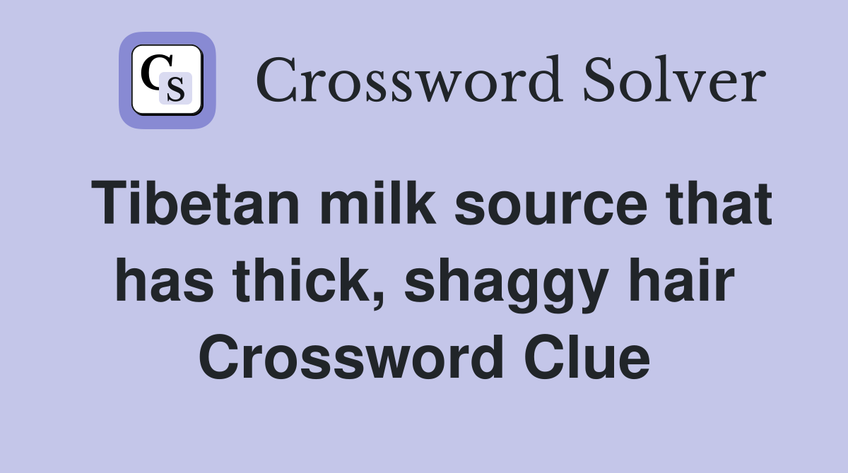 Tibetan milk source that has thick, shaggy hair Crossword Clue